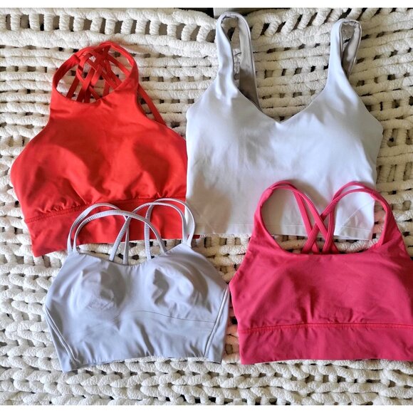 Lululemon Women's Sports Bras Bundle Of 4 Strappy Backs High Medium Support - Picture 1 of 12